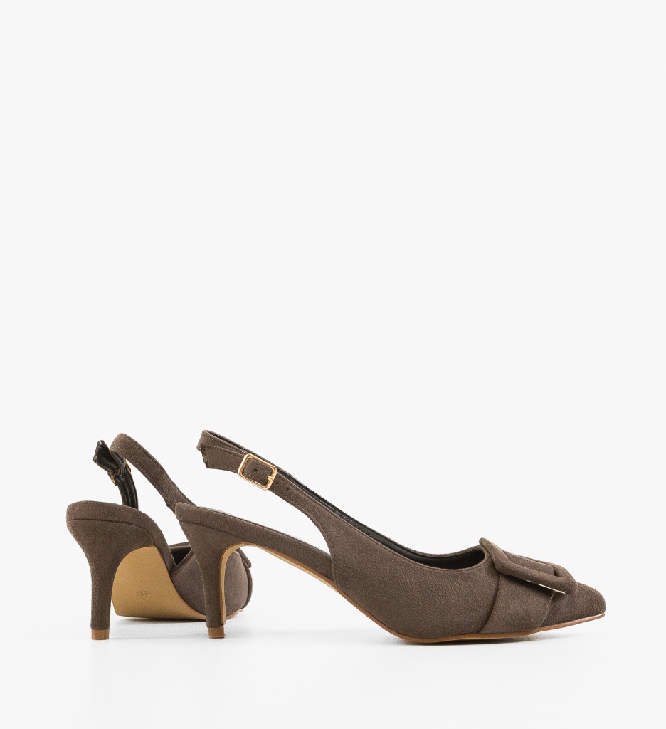 Pantofi Luleo Gri cu Toc Eleganți - imagine 7