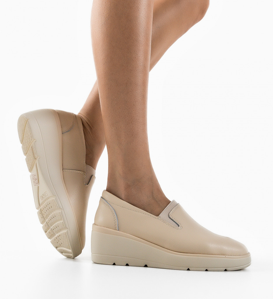 Pantofi Casual Yanam Bej - Confort & Stil - imagine 2