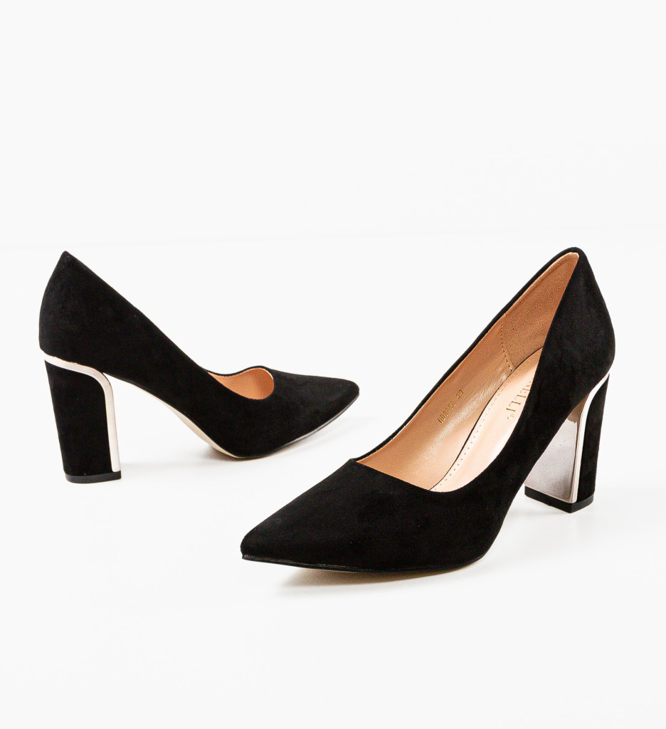 Pantofi Ayers Negri Eleganți cu Toc - imagine 11