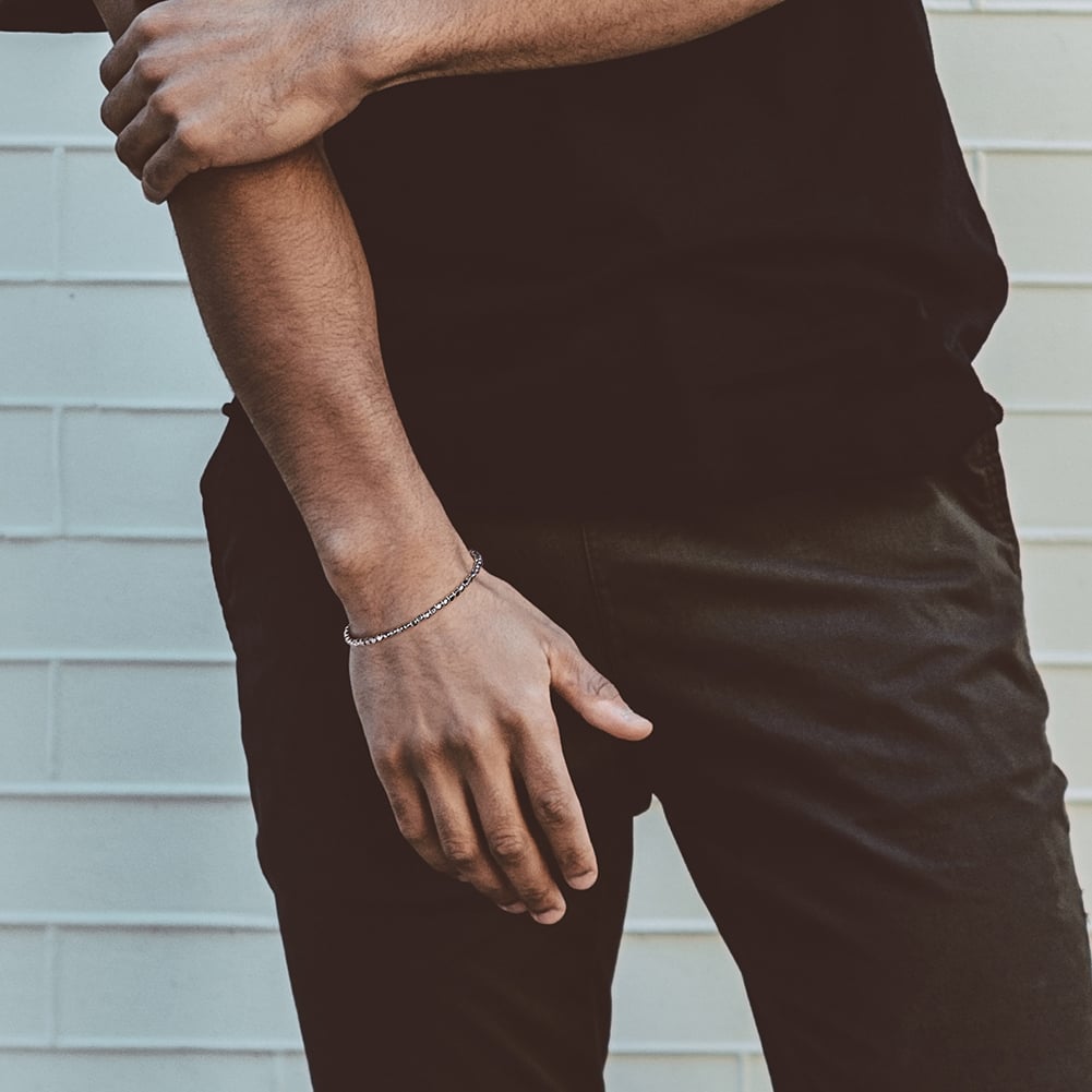 Bratara Delis Argint Barbati cu Finisaj Rodiu - imagine 2