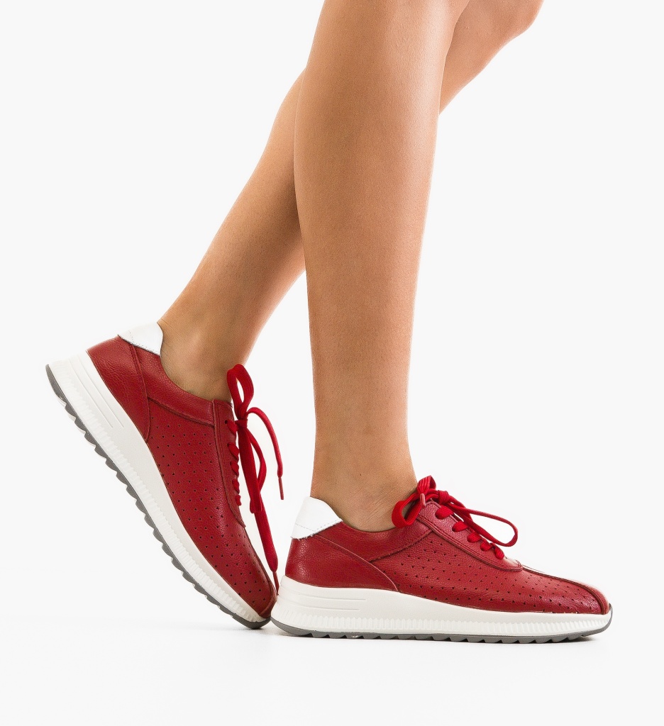 Pantofi Casual Kari Rosii - Stil Urban - imagine 2