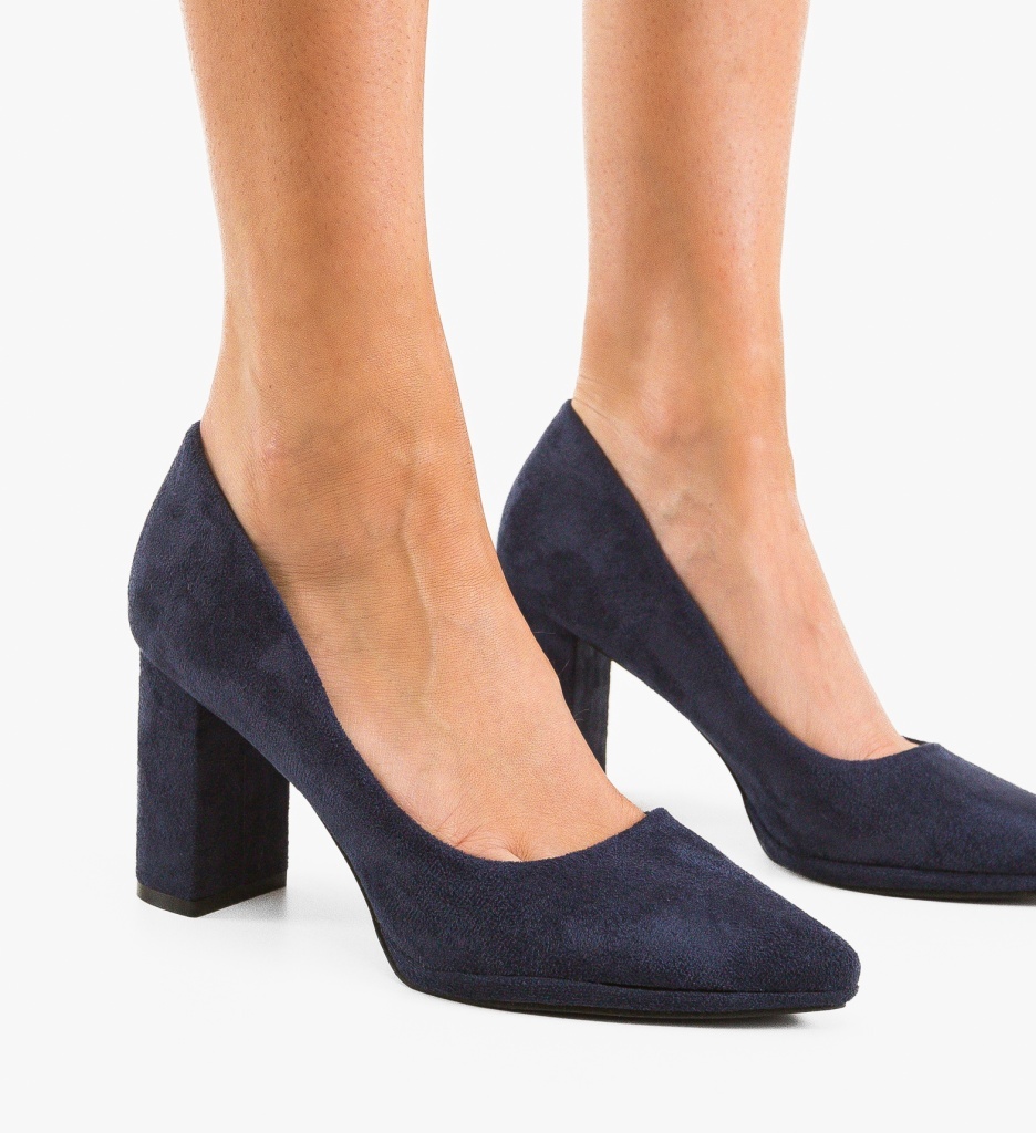Pantofi cu Toc Lebray Bleumarin Eleganți - imagine 3