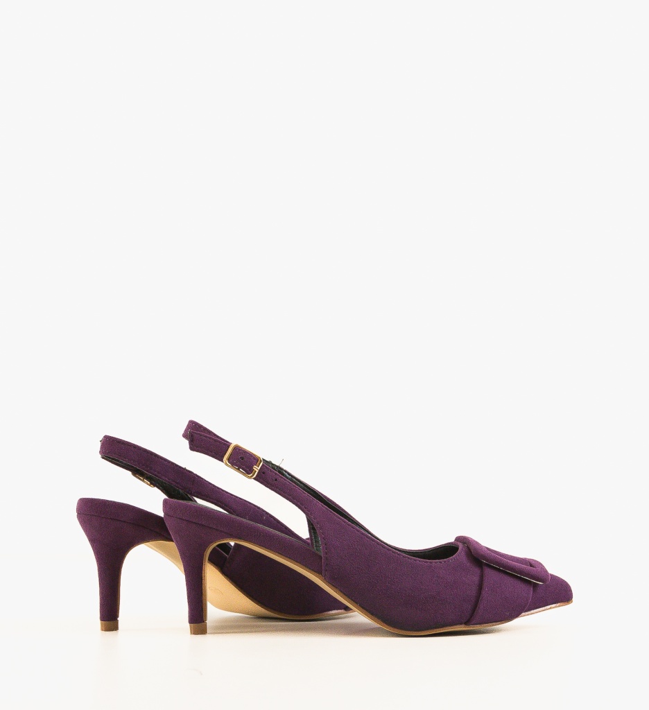 Pantofi Luleo Mov cu Toc Eleganți - imagine 5
