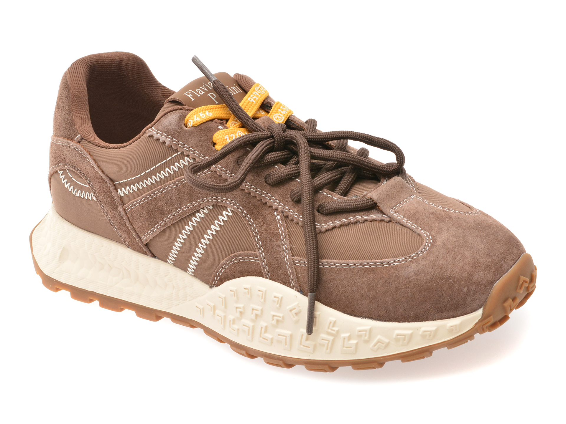 Pantofi sport FLAVIA PASSINI maro, 6677, din material textil si piele naturala