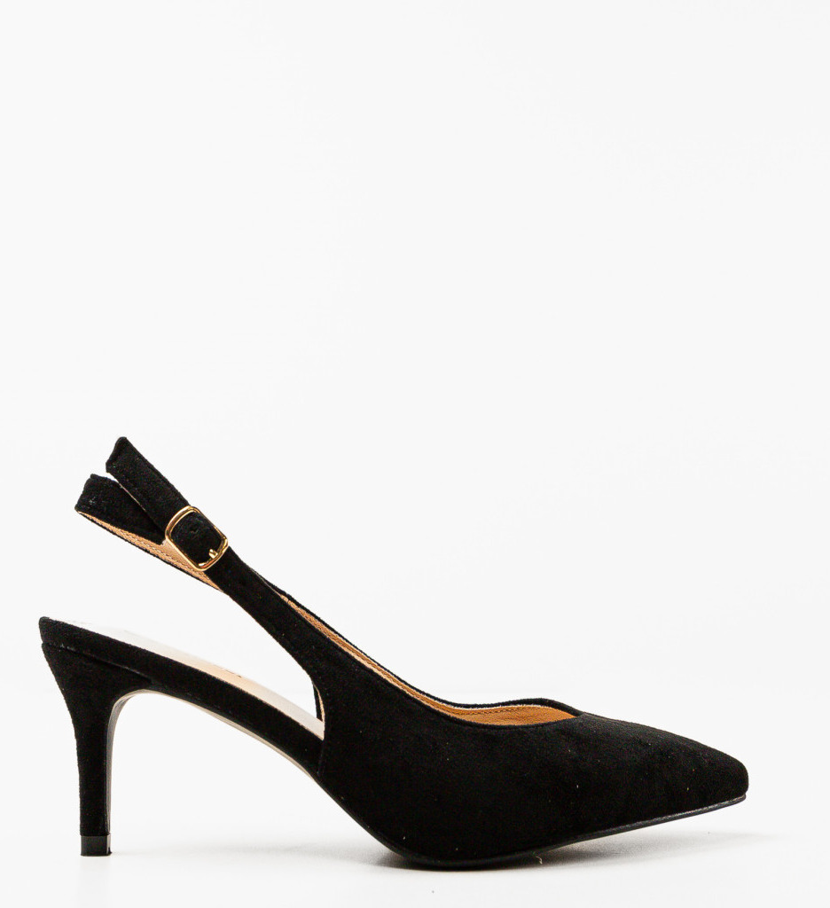 Pantofi dama Amdoryt Negri cu Toc Elegant - imagine 4