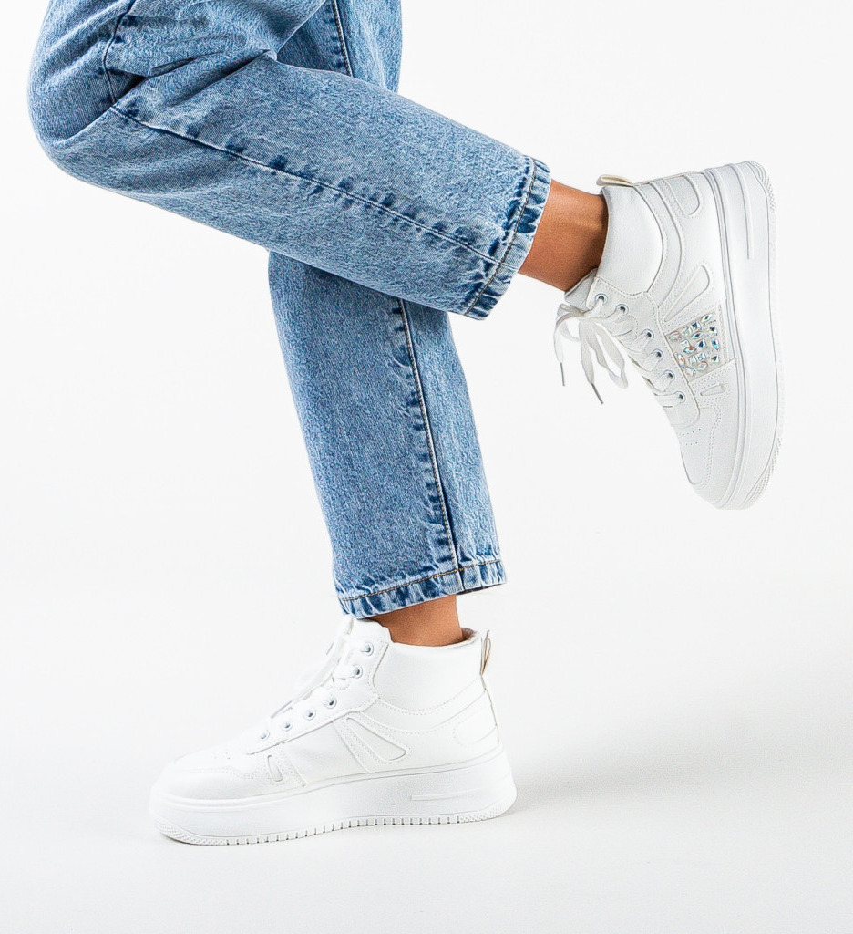 Sneakers Dama Jaria Albi - Confort și Stil - imagine 4
