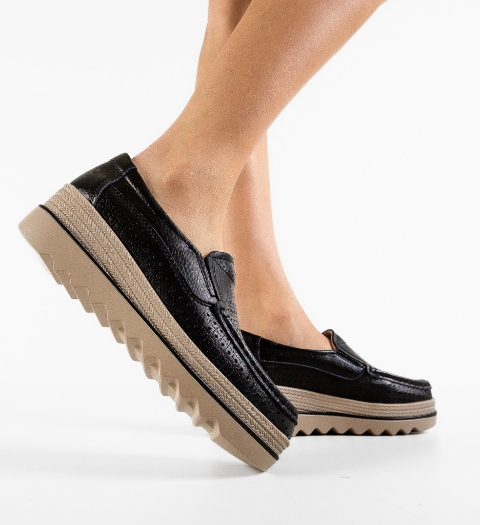 Pantofi Casual Krat Negri - Confort și Eleganță - imagine 2