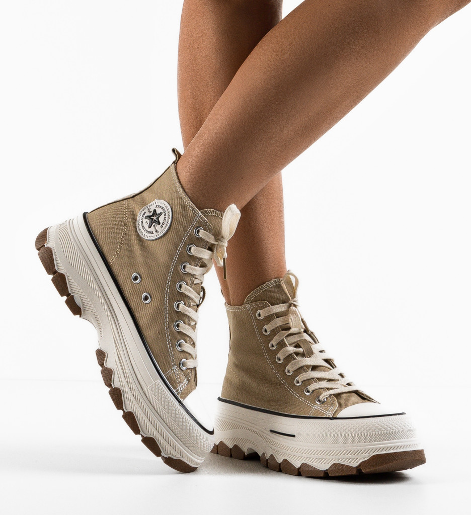 Sneakers Dama Puss Khaki - Confort Sport - imagine 4