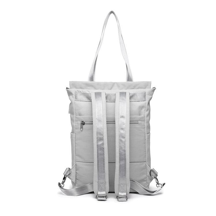 Rucsac Dama Pfy Cazimira Gri, cu USB și Impermeabil - imagine 8