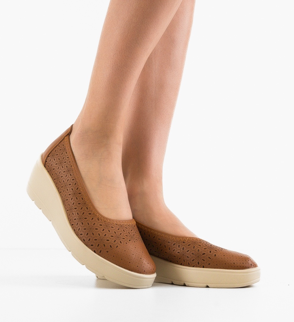 Platforme Dama Kamiz Camel | Stil Casual Confortabil