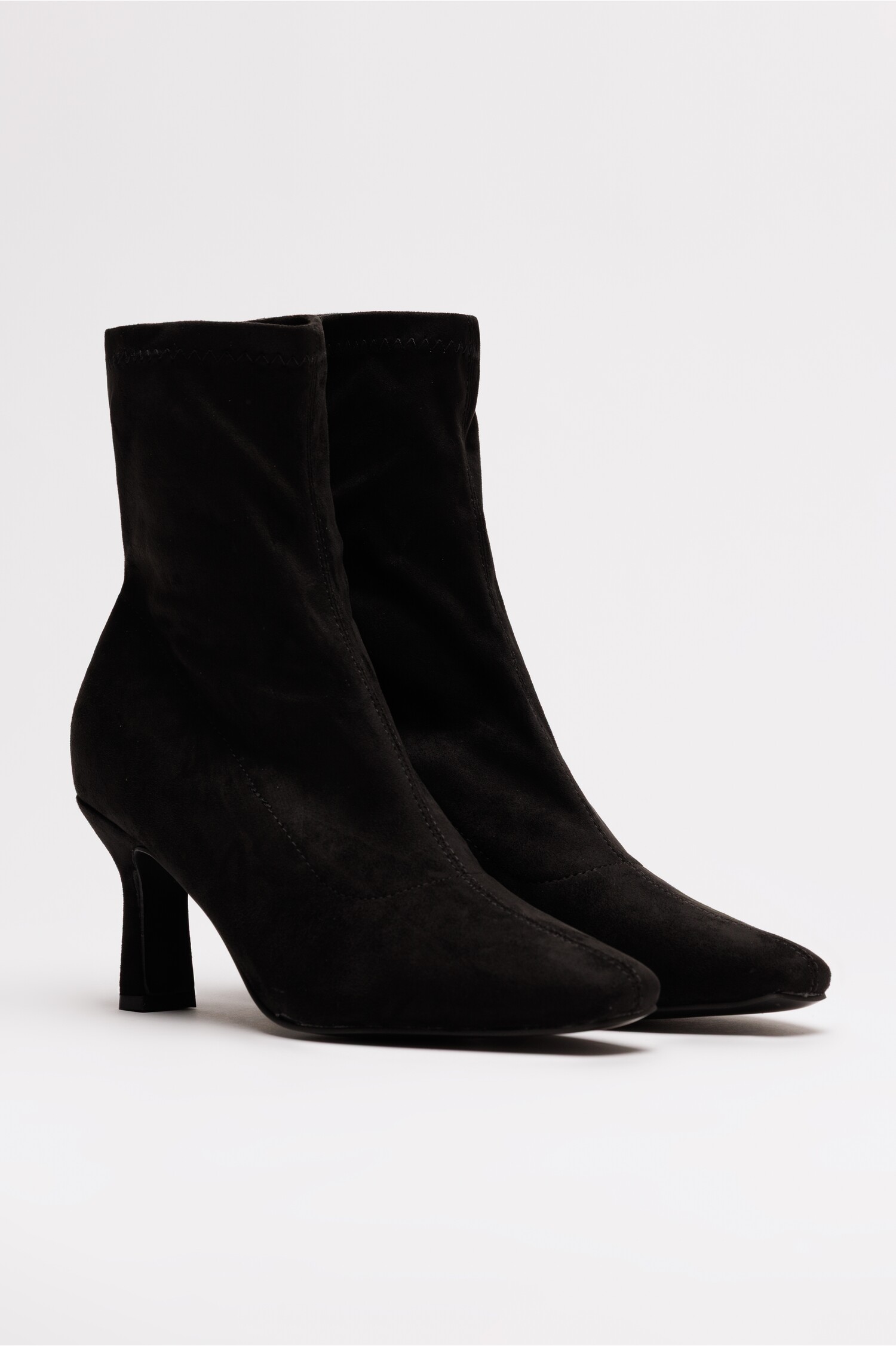 Botine Elegante Negre Catifelate | Stil Refined