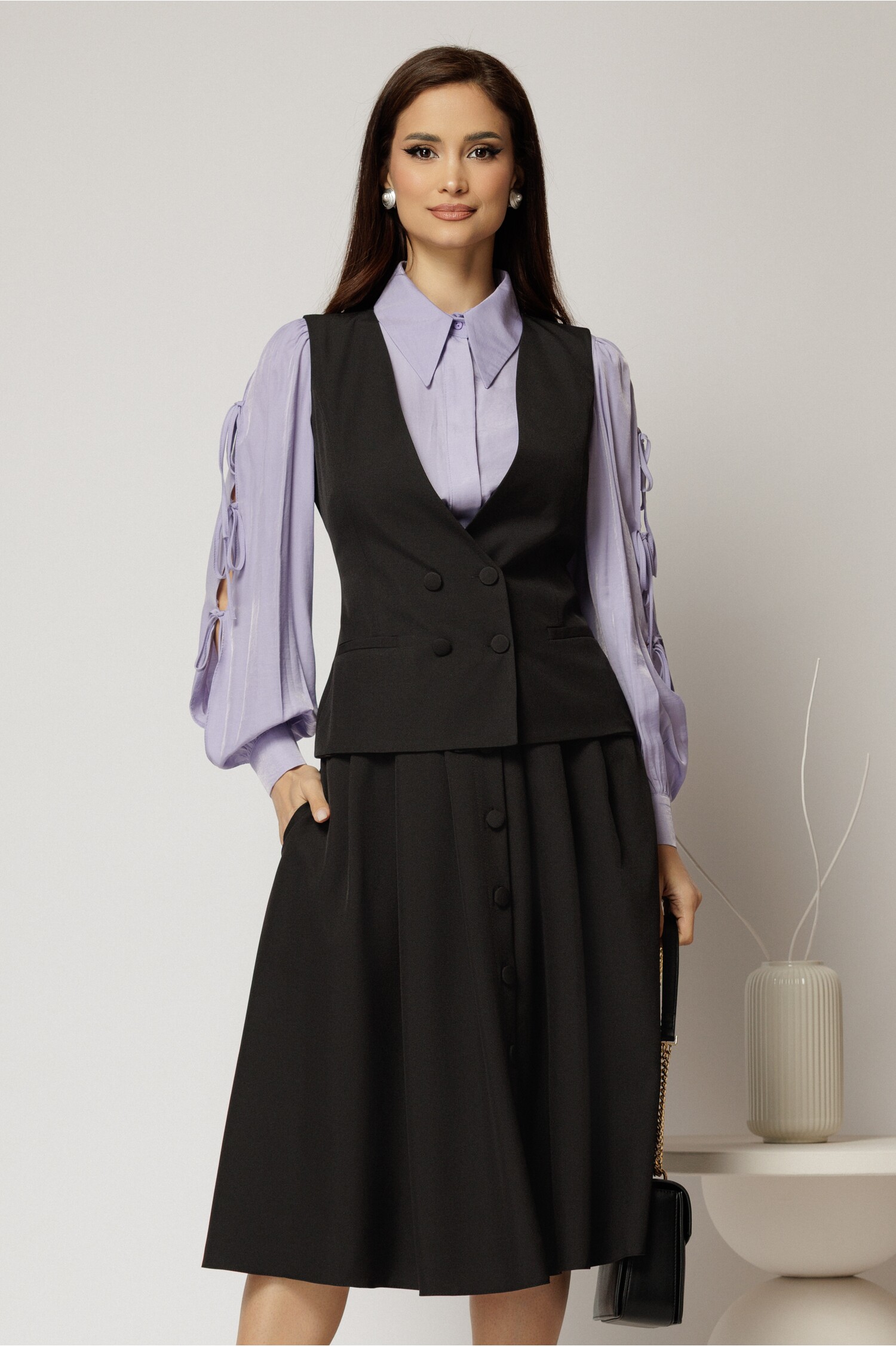 Vesta Neagra Cambrata DY Fashion Office