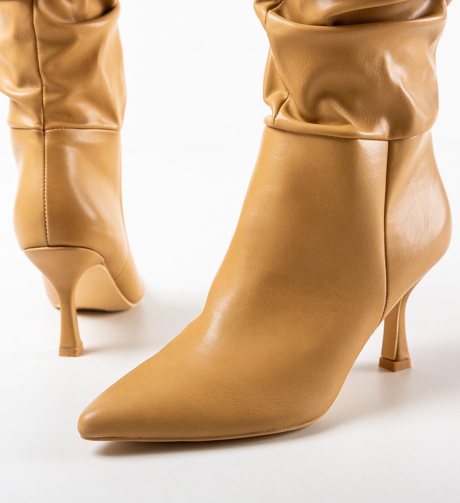 Cizme Dama Long Bej Elegante - imagine 9