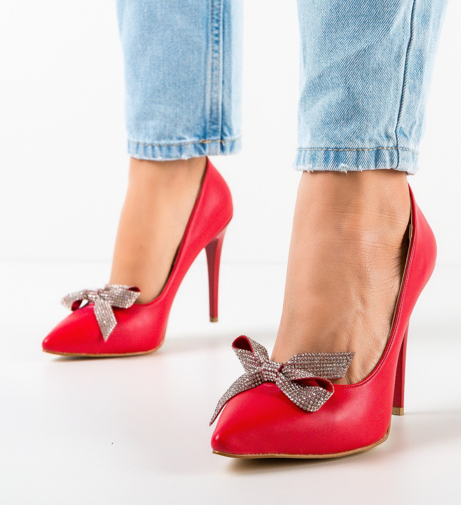 Pantofi cu Toc Rosii Fanse | Look Elegant - imagine 4