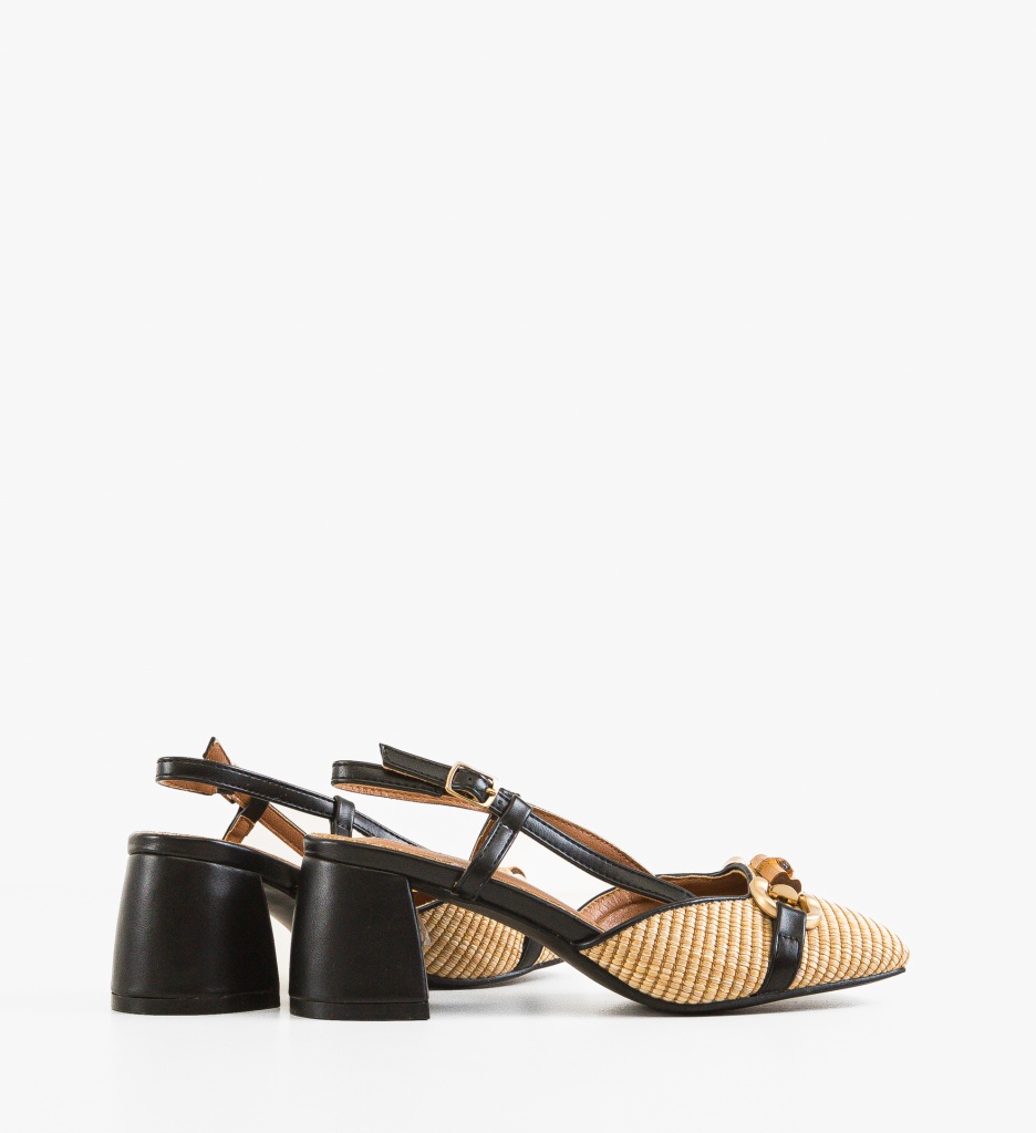 Pantofi Mohsin Negri Eleganți cu Toc - imagine 4