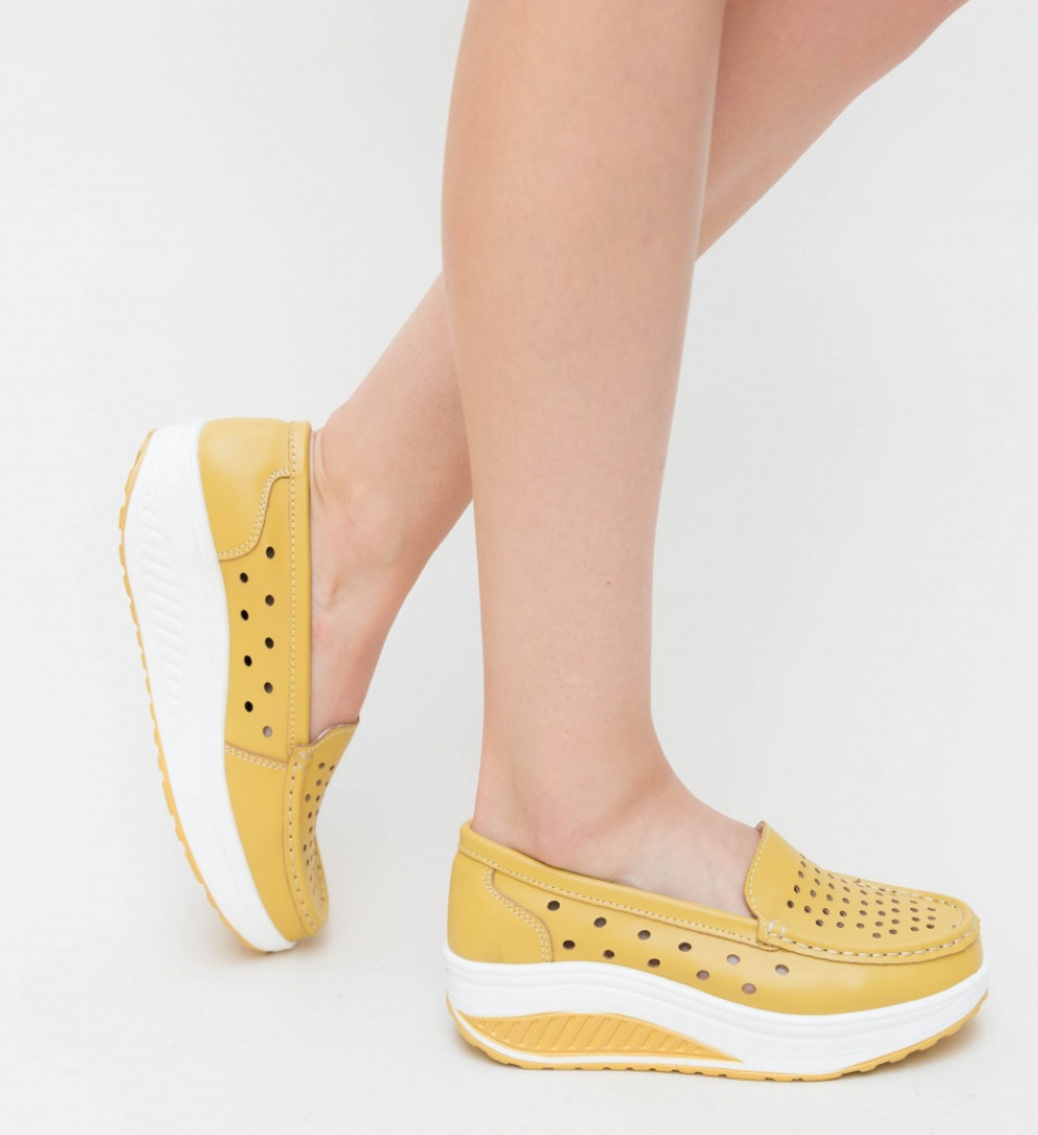 Pantofi Casual Buga Galbeni - Confort și Stil - imagine 3