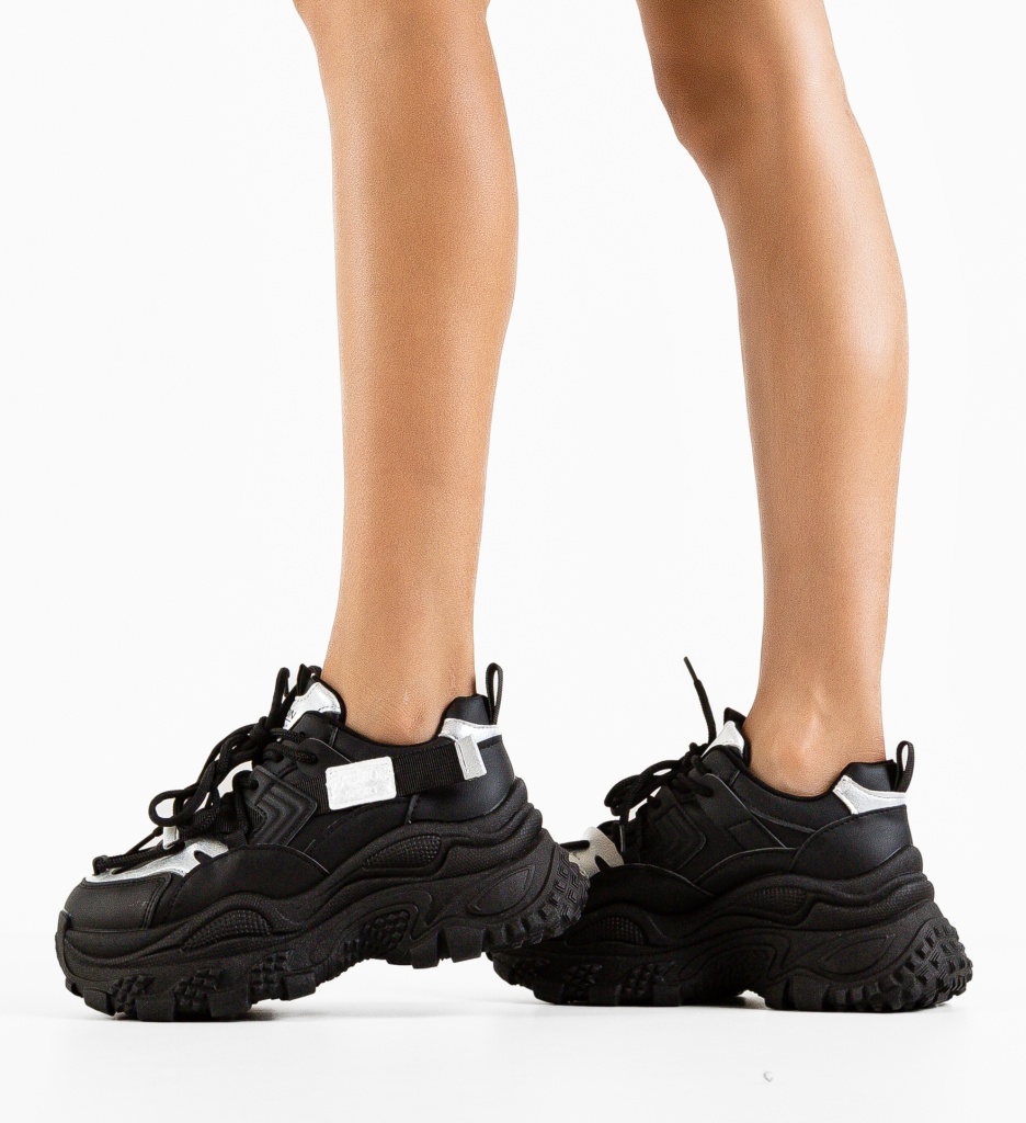 Sneakers Dama Belmos Negri | Confort și Stil Urban - imagine 3