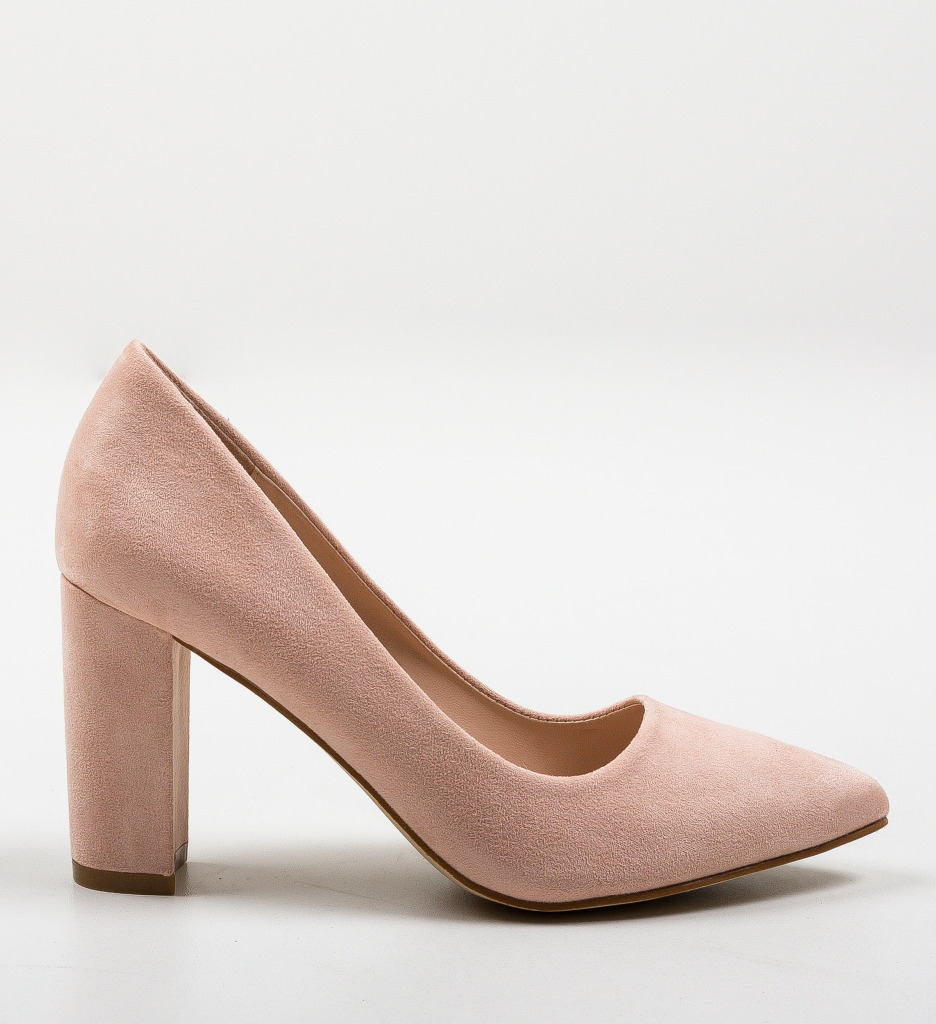 Pantofi Genta Bej Eleganți cu Toc - imagine 5