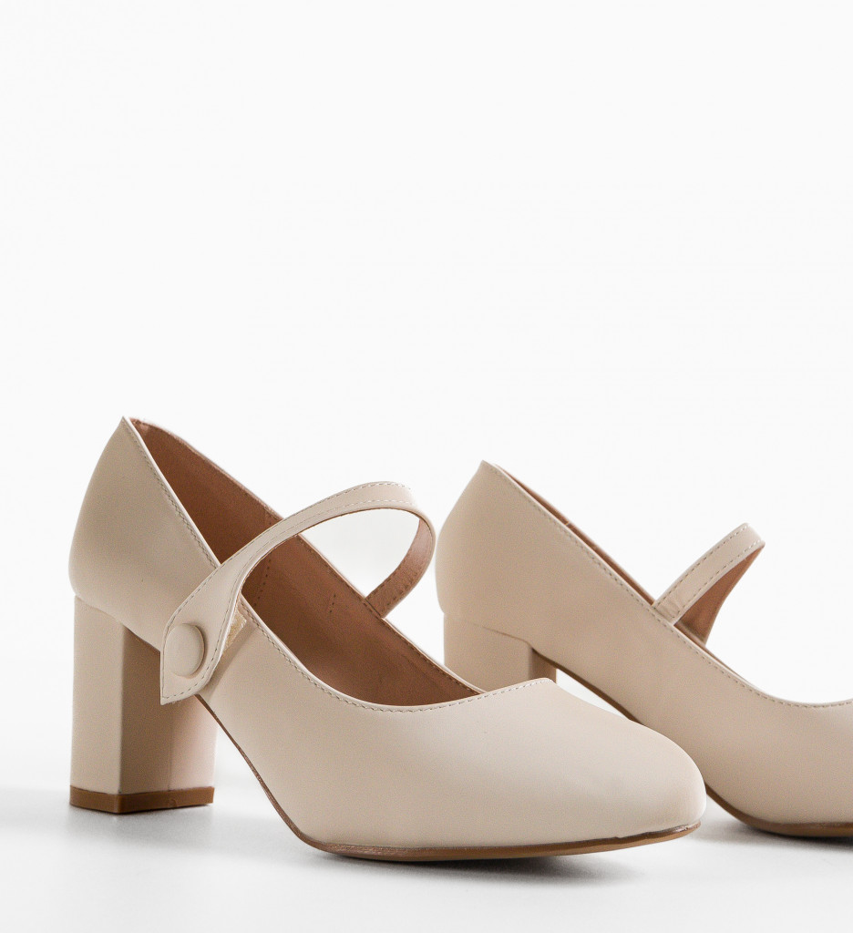 Pantofi cu Toc Rossella Bej | Eleganță Versatilă - imagine 5