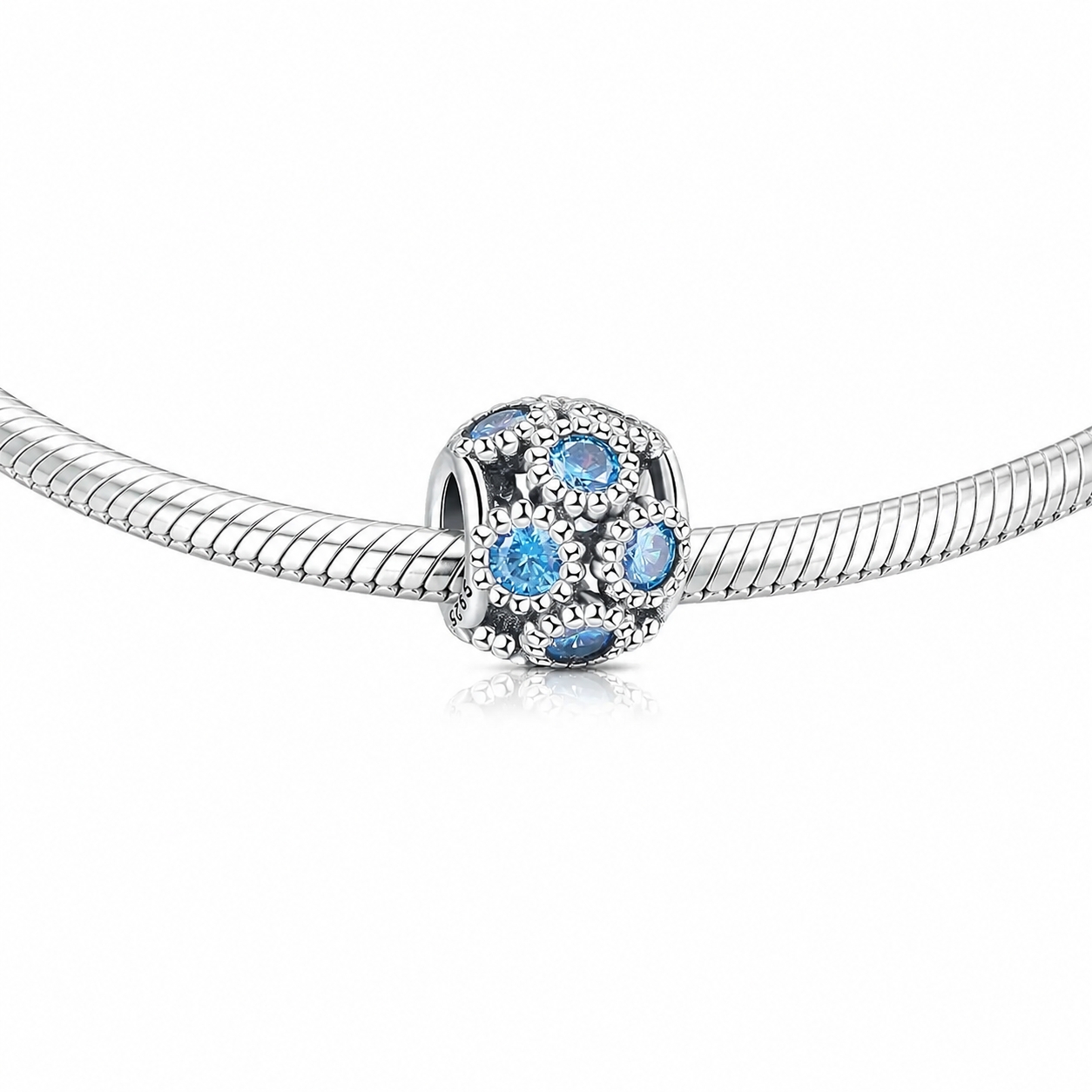 Charm Argint Amanda JW1119 Rotund Placat Rodiu - imagine 2