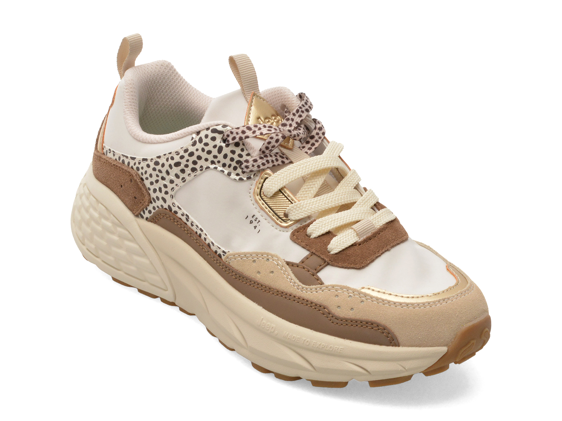 Pantofi Sport Jeep Bej 61503 Confort Textil