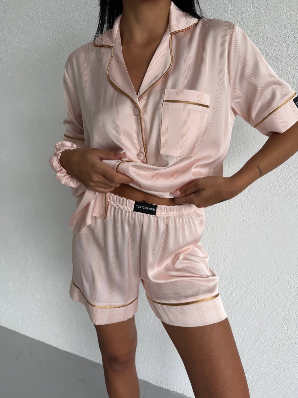 Set Pijama Dama 2 Piese Satinat Delis - imagine 5