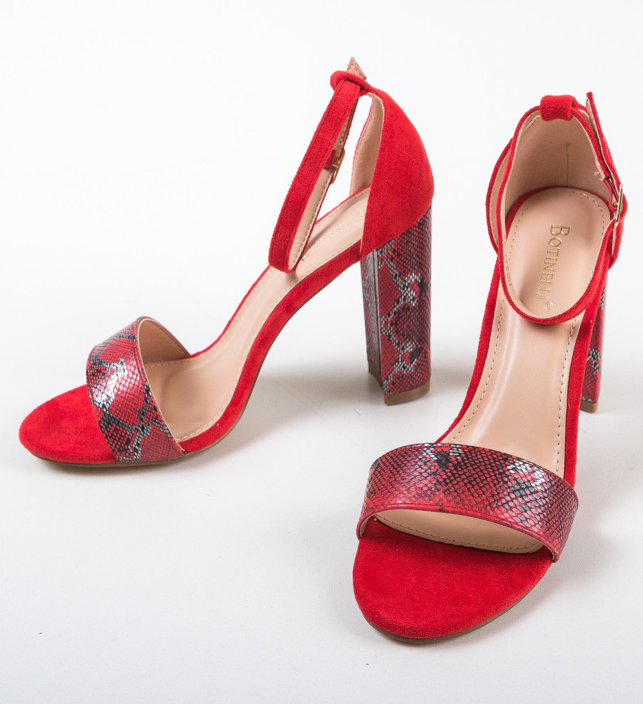 Sandale Mixx Rosii cu Toc Elegante - imagine 7
