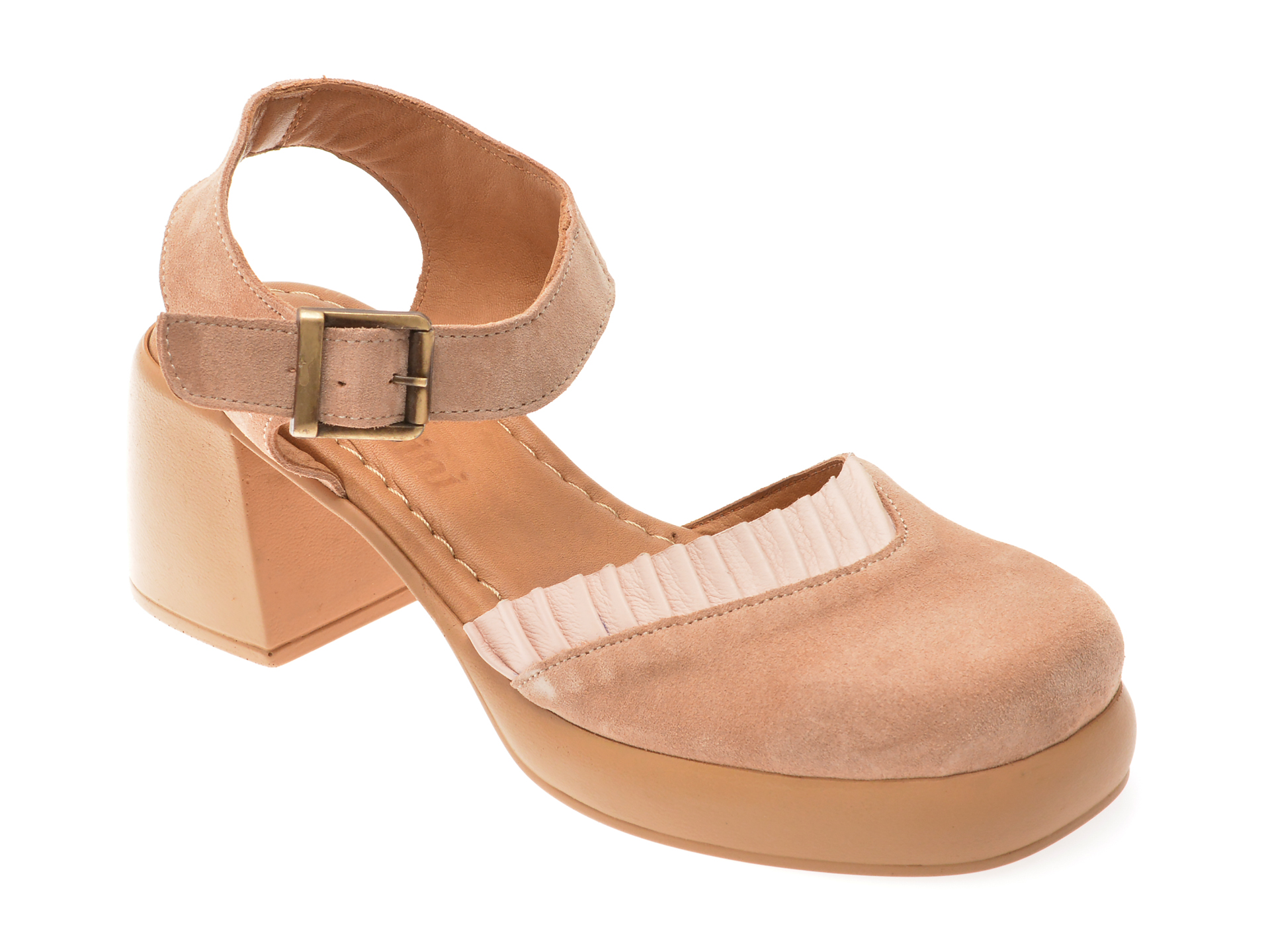 Pantofi Gryxx Nude din Piele Întoarsă - Confort
