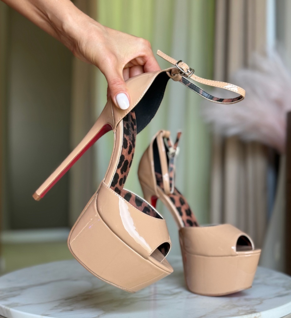 Sandale cu toc Ninesa Nude - Eleganță și Stil - imagine 2