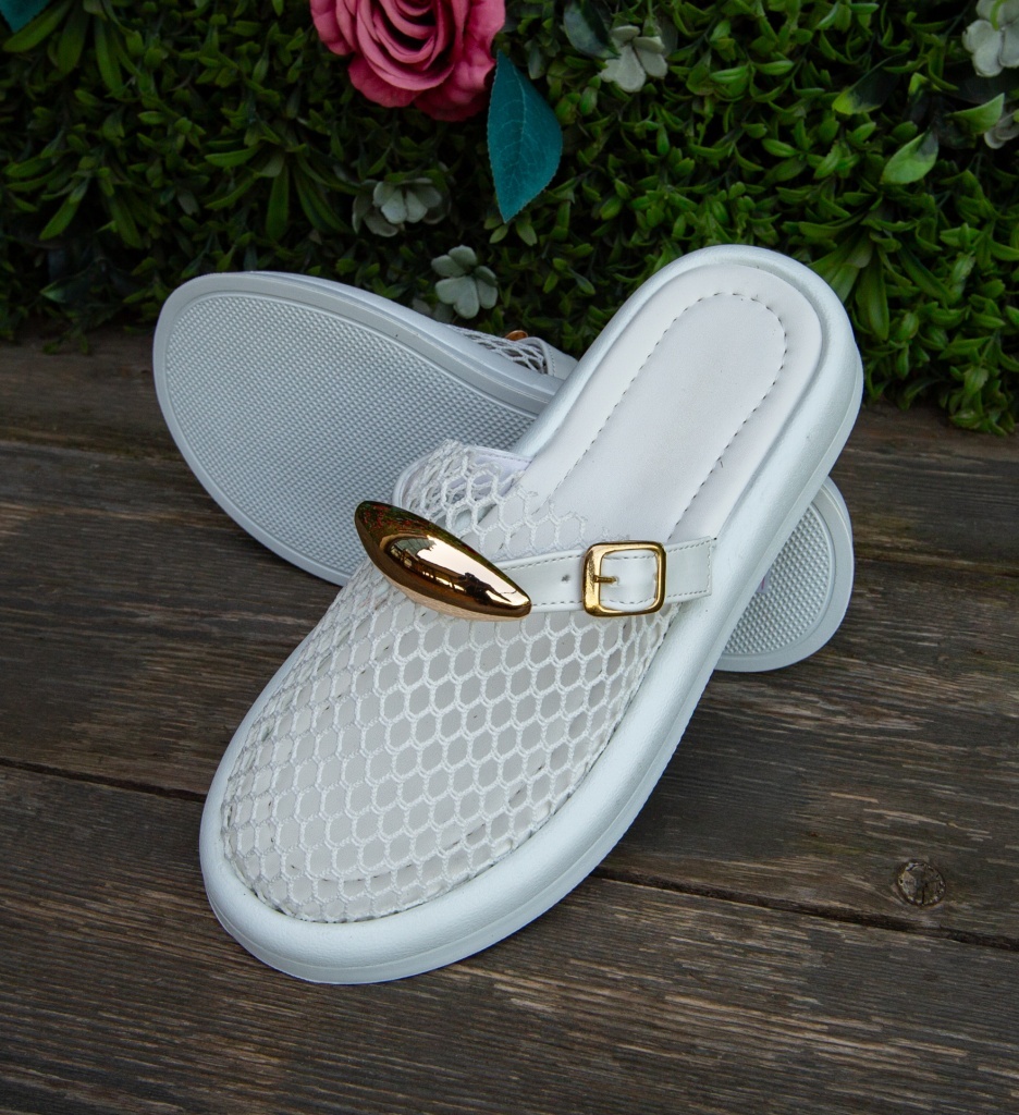 Papuci Dama Radon Albi | Confort și Eleganță - imagine 1