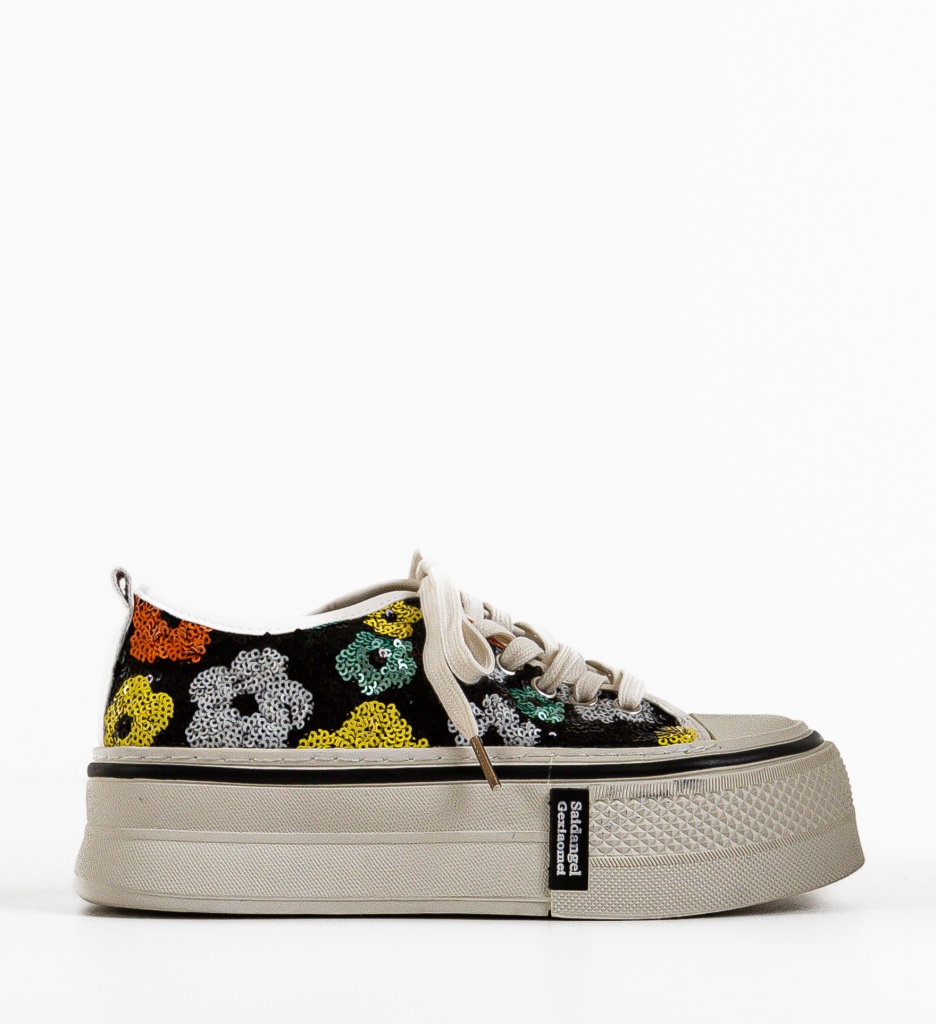 Sneakers Dama Paieta Negri | Stil Sport Eleganta - imagine 4