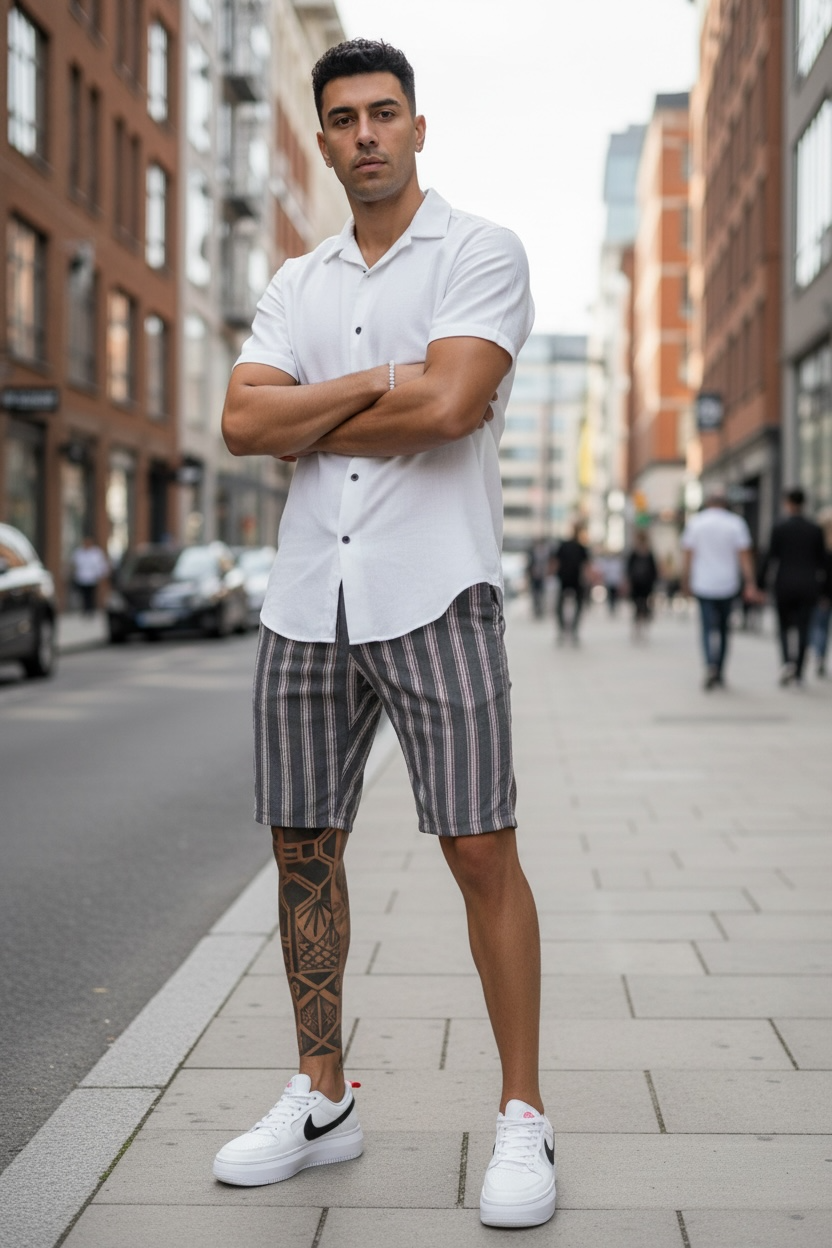 Pantaloni Scurti Casual Barbati cu Imprimeu - Confort - imagine 2