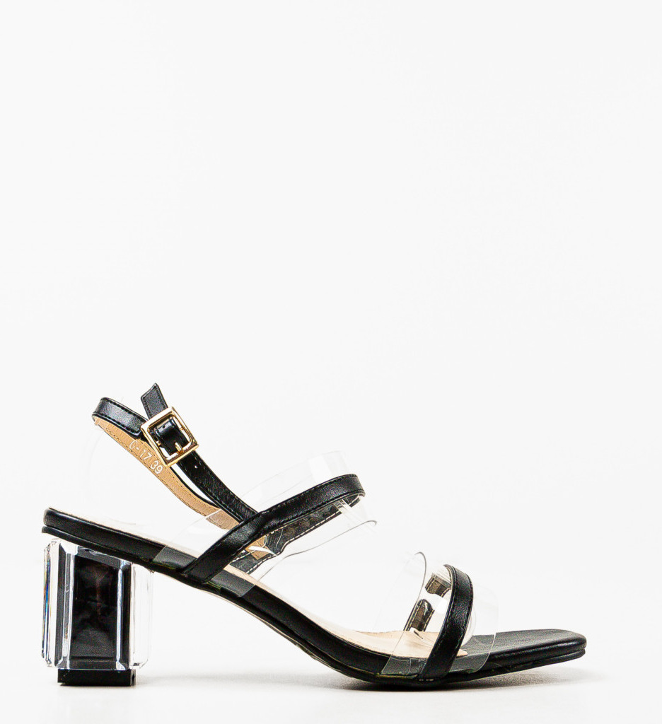 Sandale Martens Negre cu Toc - Stil Rebel - imagine 4