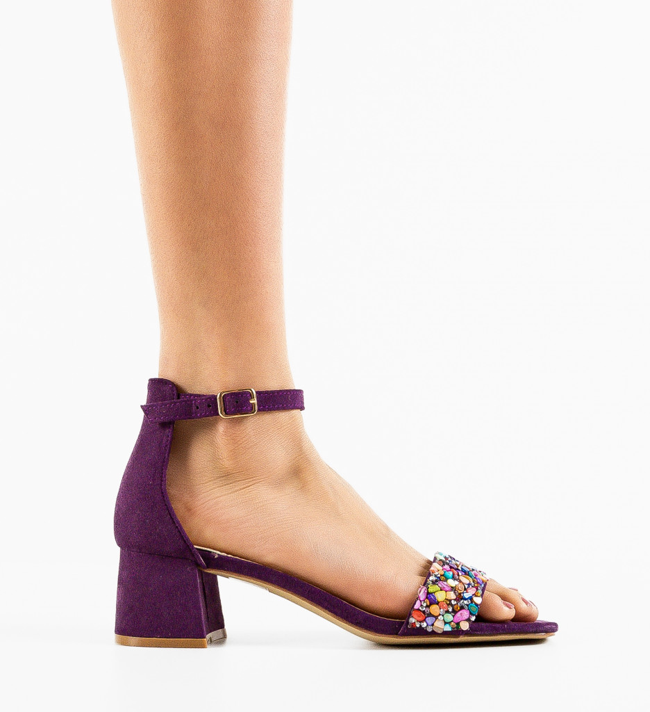 Sandale Mooren Mov Elegante cu Toc - imagine 4
