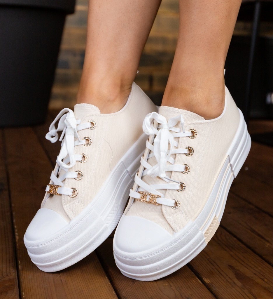 Sneakers Dama Heyh Bej - Confort Sporit - imagine 8