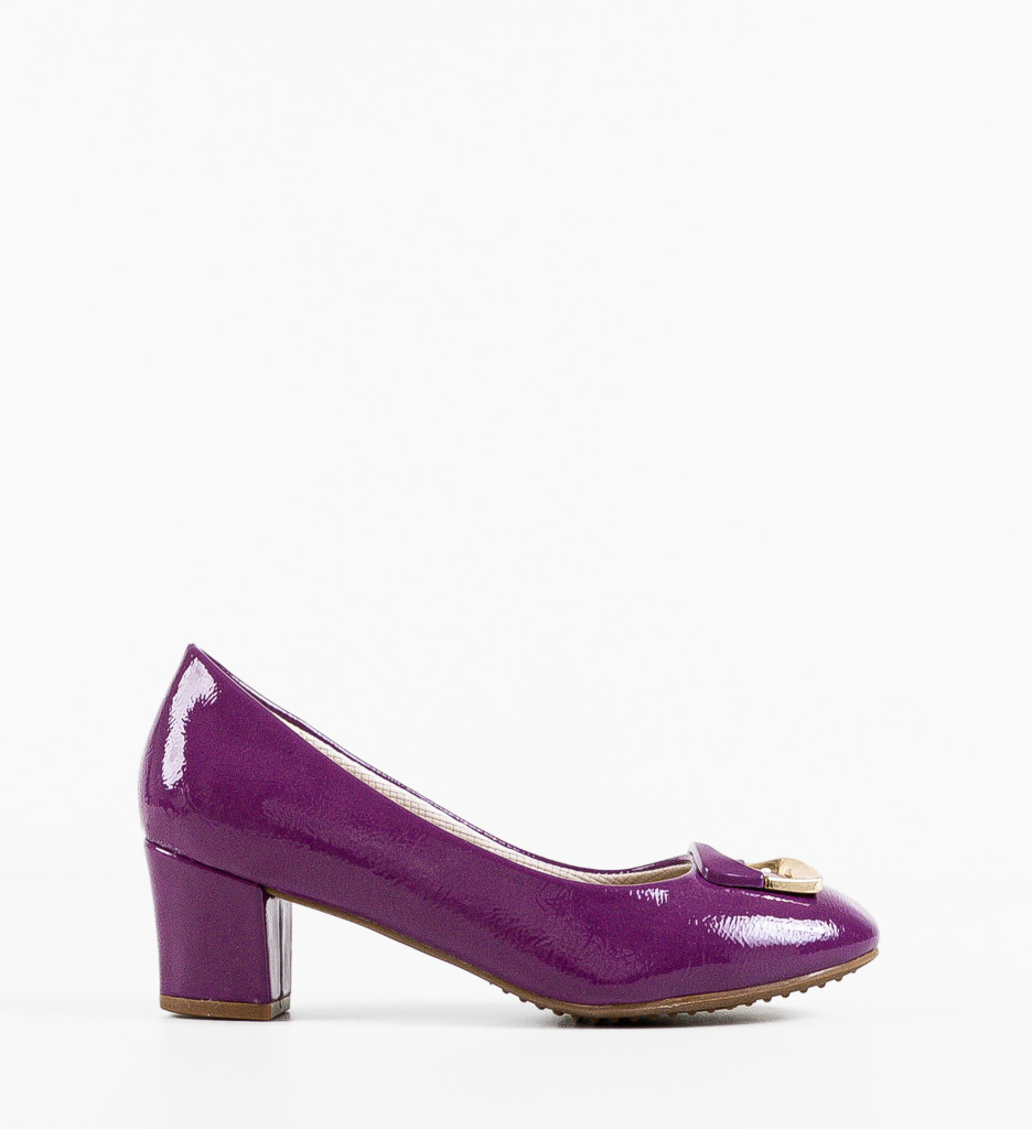 Pantofi Dama cu Toc Collier Mov - Eleganți - imagine 5