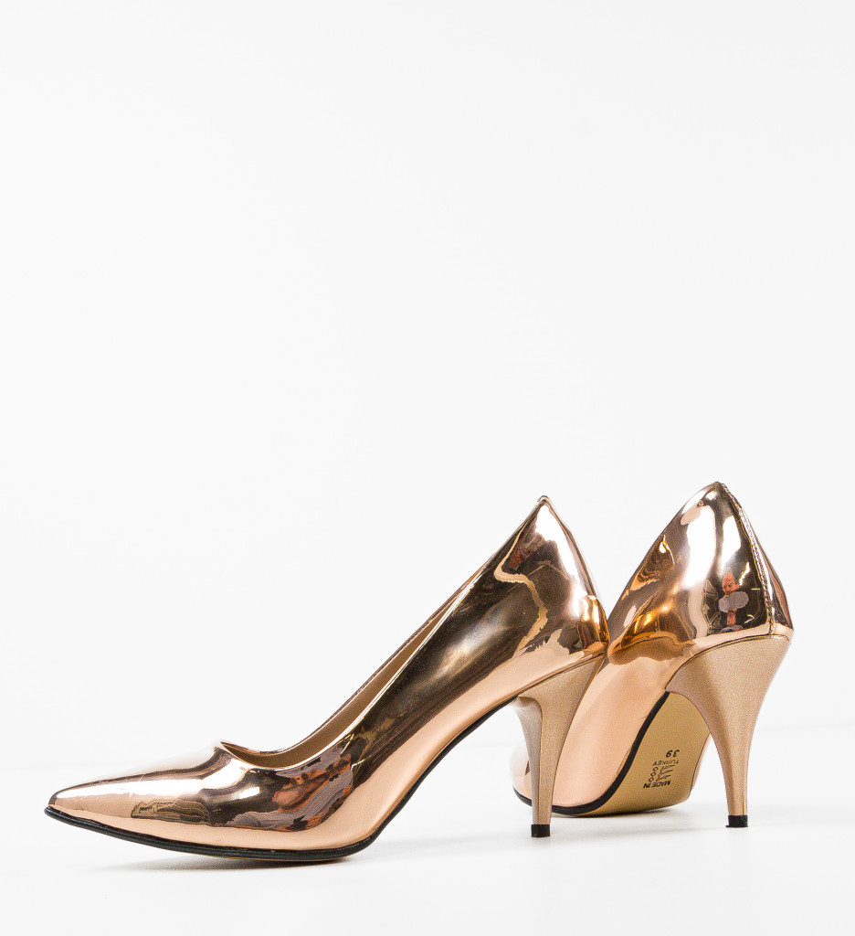 Pantofi dama Jensy Bronz toc elegant - imagine 7