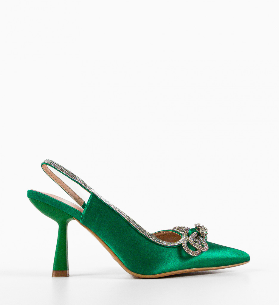 Pantofi Dama Maish Verzi cu Toc Eleganți - imagine 4