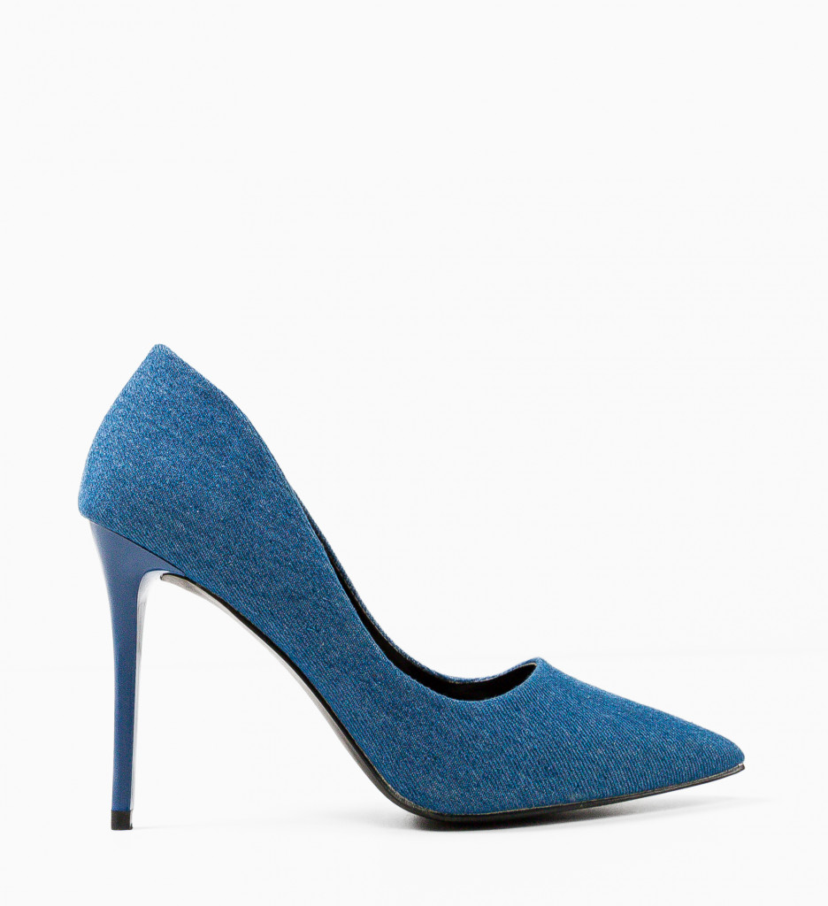 Pantofi Dama Toc Albastru Eleganți - imagine 4