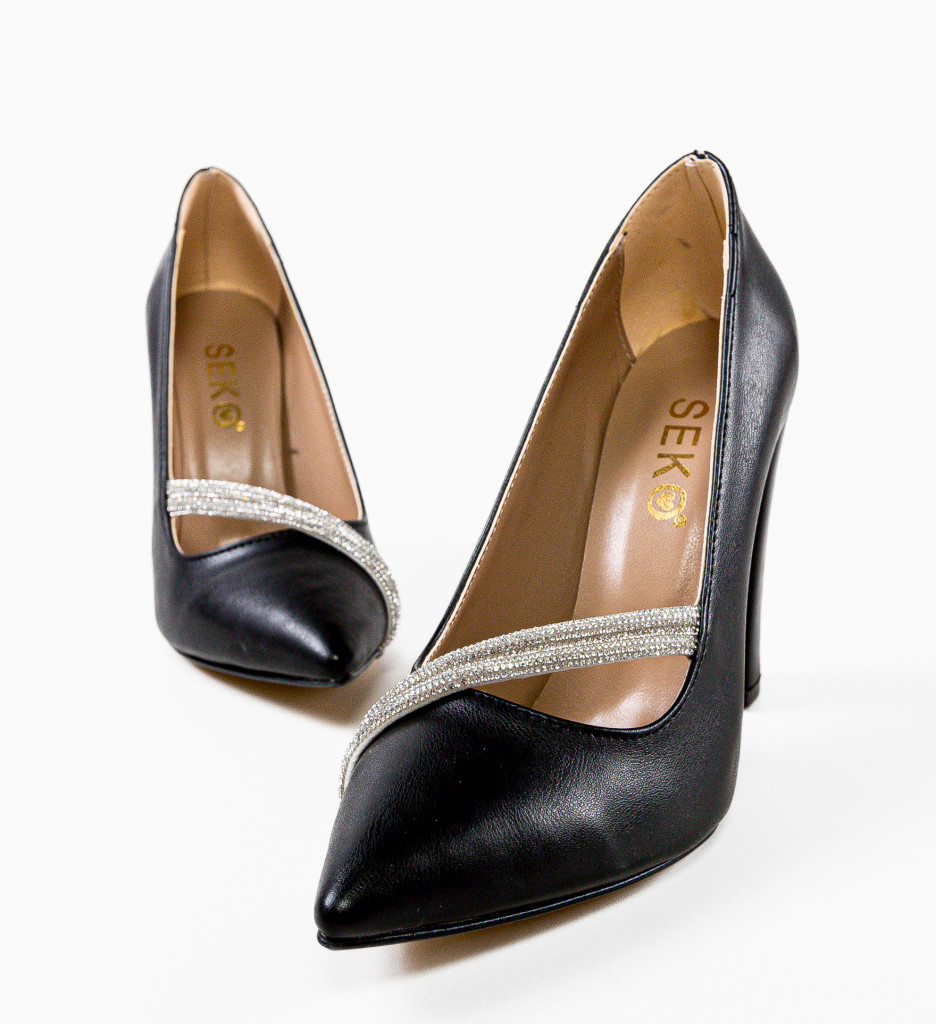 Pantofi cu Toc Negri Eleganți Fabes 2 - imagine 5