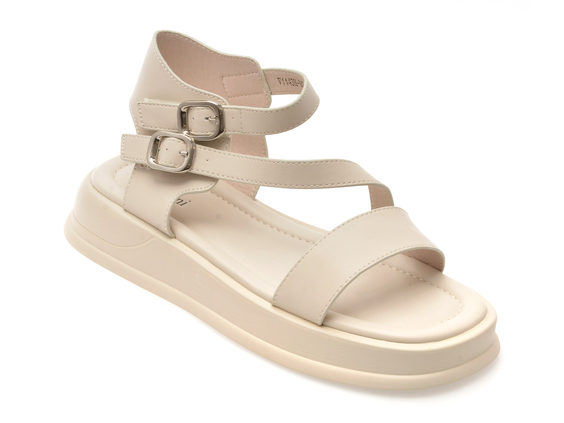 Sandale FLAVIA PASSINI albe din piele naturală
