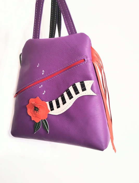 Rucsac Mov Unicat din Piele Naturală | Shopika