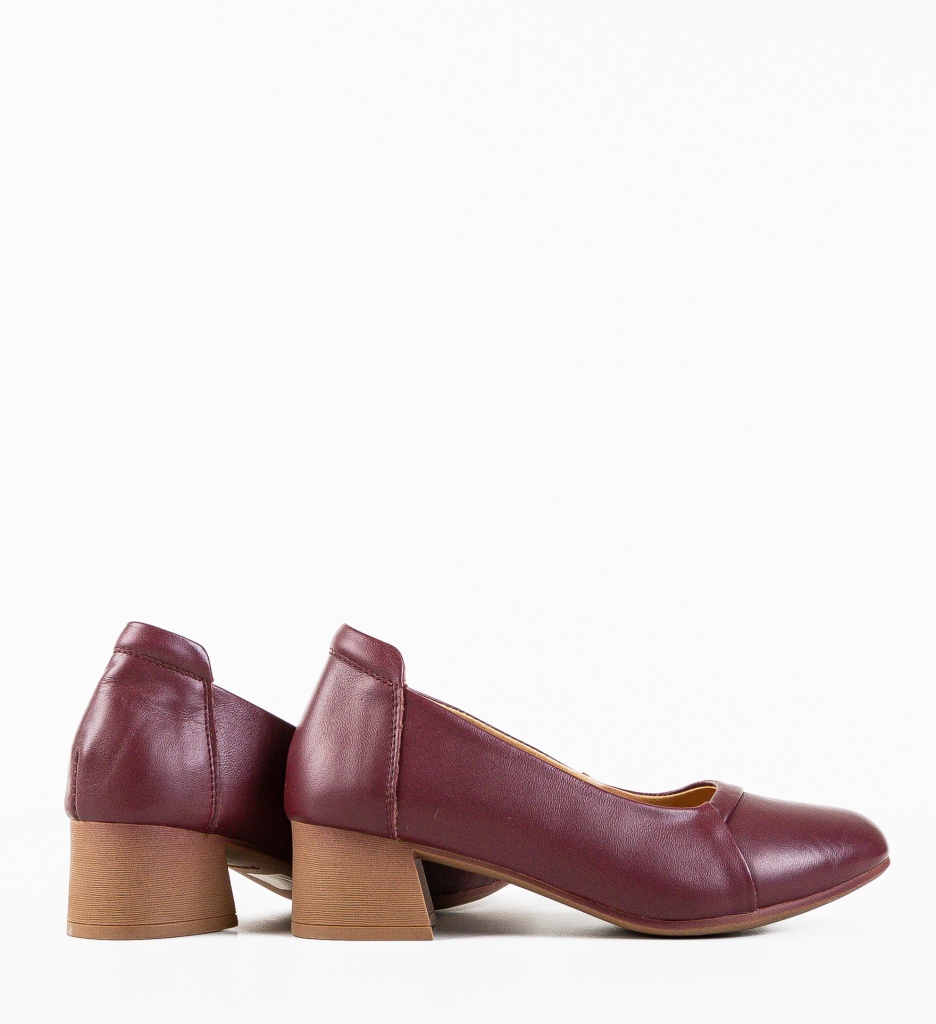 Pantofi Toc Grena Eleganți Dama - imagine 5