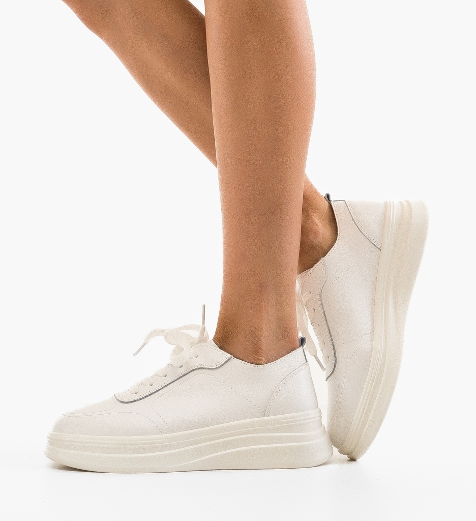 Sneakers Dama Haley Albi - Confort și Stil Urban - imagine 3