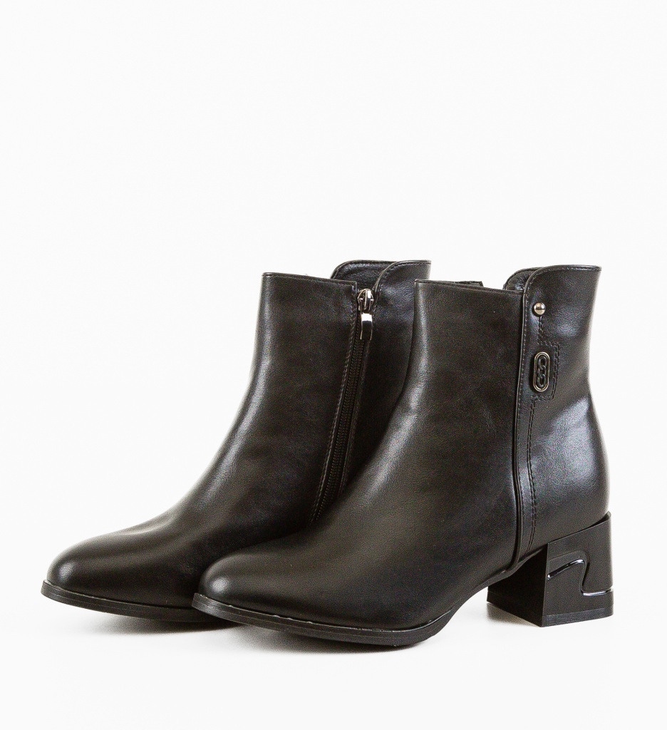 Botine Dama Musat Negre - Eleganță și Stil - imagine 7