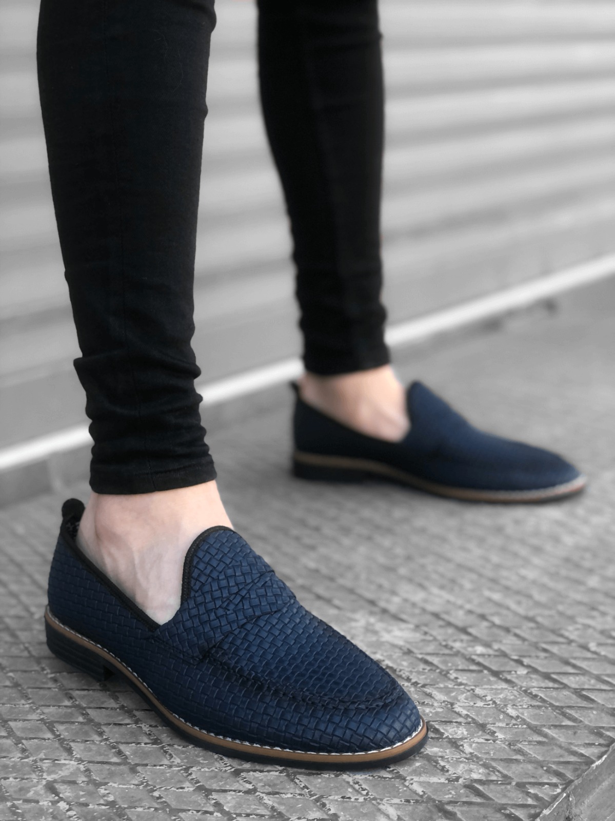Mocasini barbati albastri piele eco comozi - imagine 2
