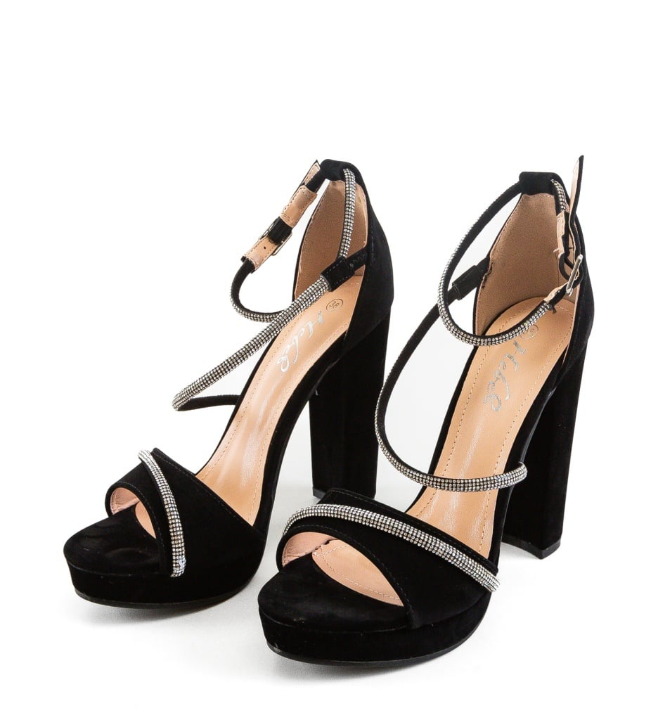 Sandale cu Toc Palre Negre - Eleganță și Stil - imagine 2