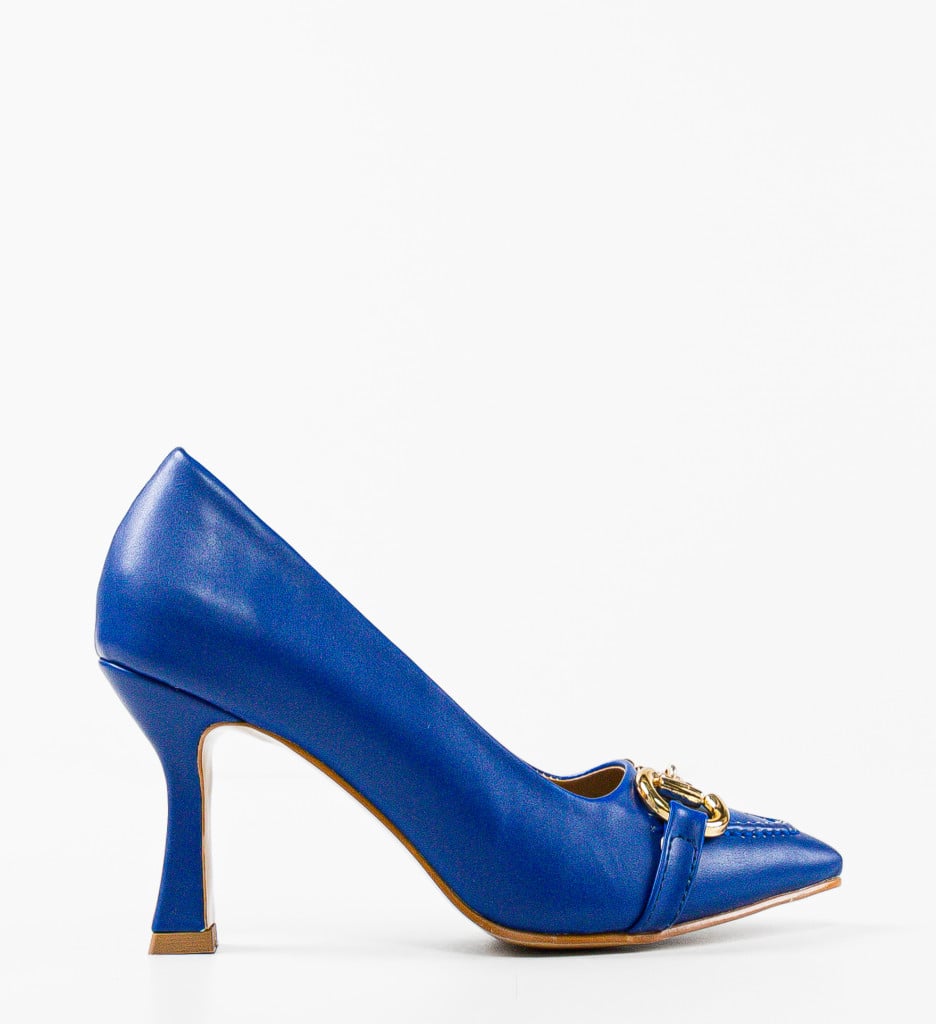 Pantofi Sakaj Albastri cu Toc Eleganți - imagine 7