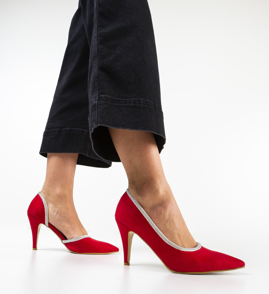 Pantofi Wiham Rosii cu Toc - Eleganță și Stil - imagine 2