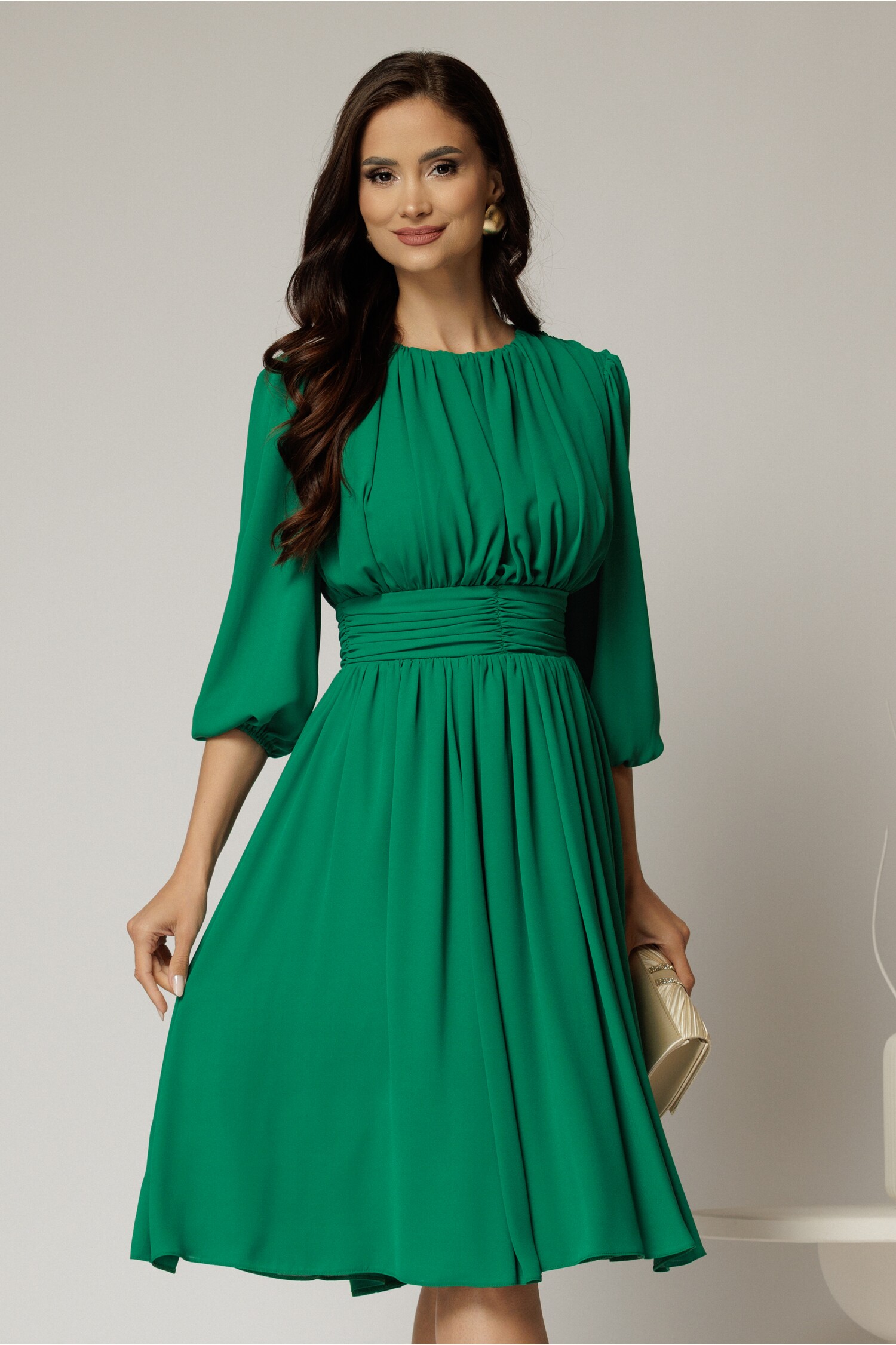 Rochie DY Fashion Voal Verde Clos Plii